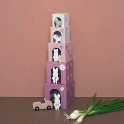 Cubes empilables en bois lapin (5 cubes)