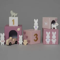 Cubes empilables en bois lapin (5 cubes)