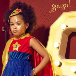 Déguisement Super Hero girl robe+cape (8-10 ans)