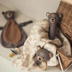 Doudou attache sucette Bear