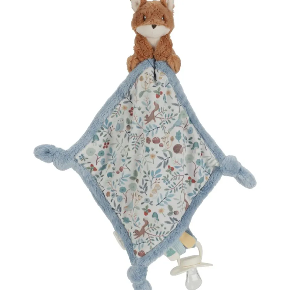 Doudou attache sucette carré renard Forest Friends