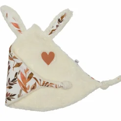 Doudou attache sucette Caramel forest lapin petit cœur (35 x 25 cm)