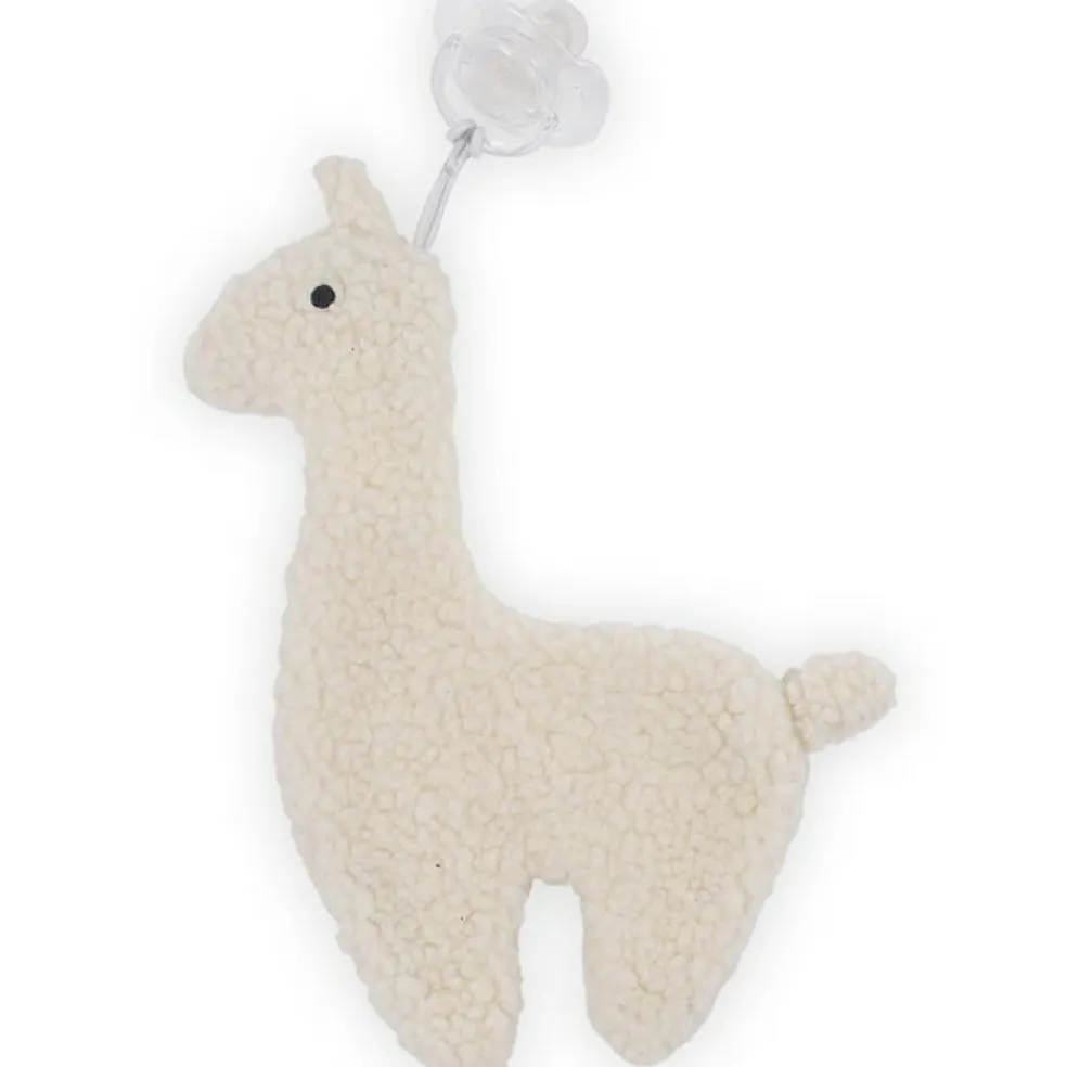 Doudou attache sucette Lama blanc