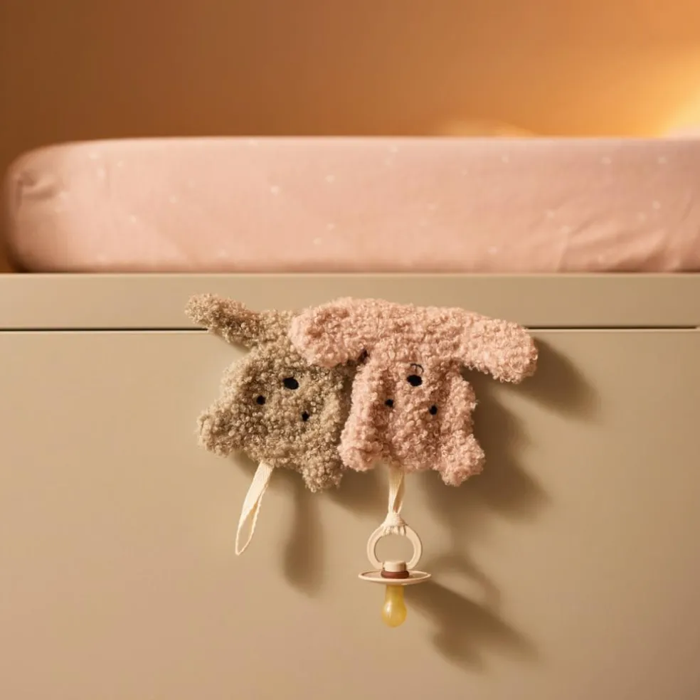 Doudou attache sucette Teddy Bear Wild Rose