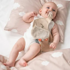 Doudou attache-sucette Elphee Sable