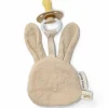 Doudou attache-tétine en gaze de coton Lapin