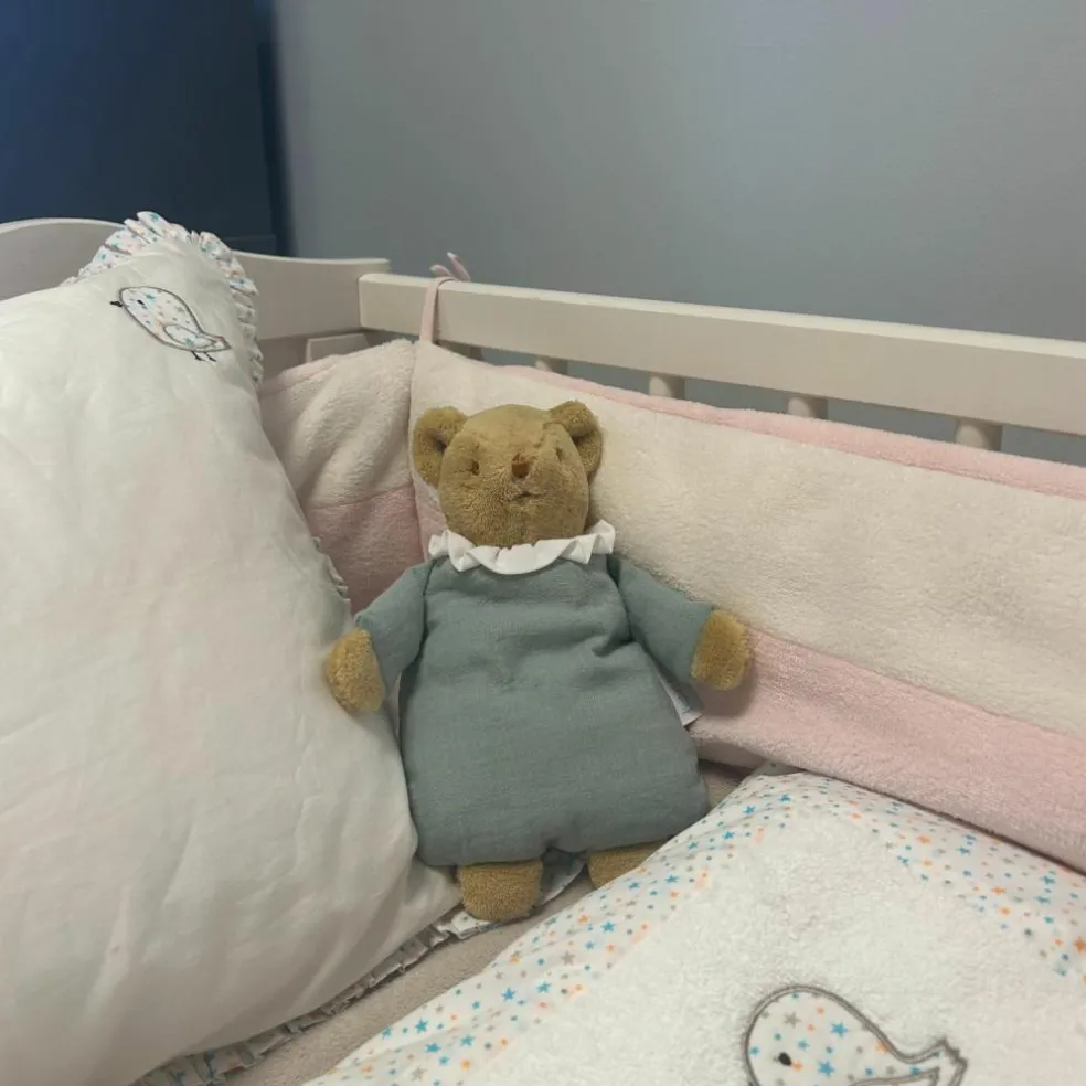 Doudou avec hochet Ours Celadon