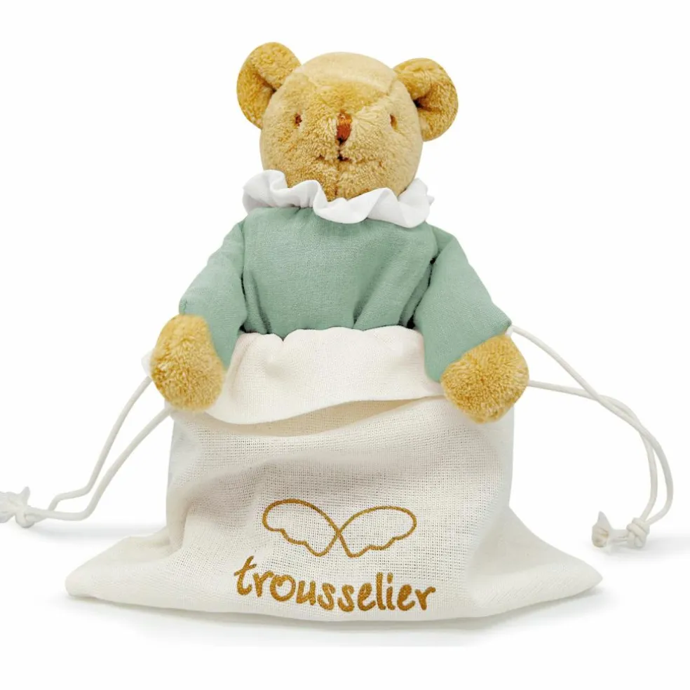 Doudou avec hochet Ours Celadon
