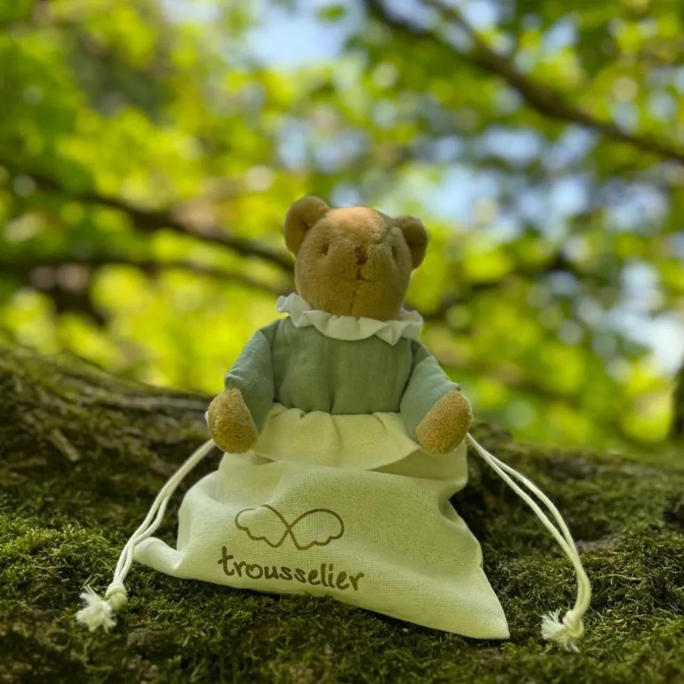 Doudou avec hochet Ours Celadon