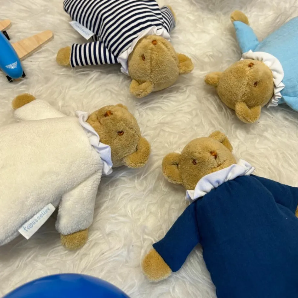 Doudou avec hochet Ours Marinière