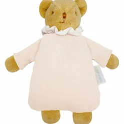 Doudou avec hochet Ours Rose poudré