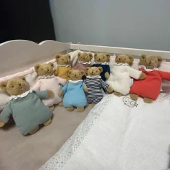 Doudou avec hochet Ours Rose poudré