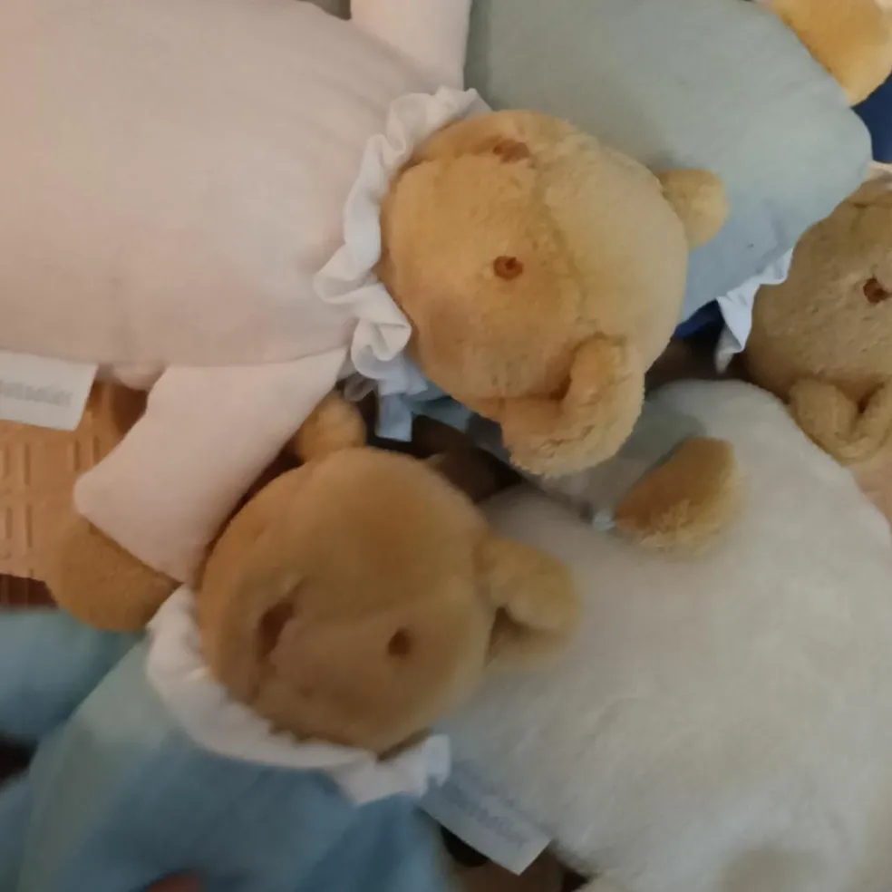 Doudou avec hochet Ours Rose poudré