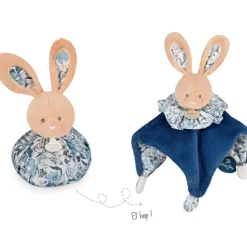 Doudou boule 3 en 1 Lapin bleu Les petits futés