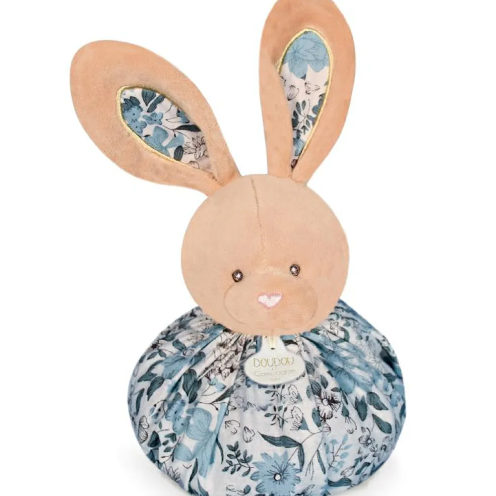 Doudou boule 3 en 1 Lapin bleu Les petits futés