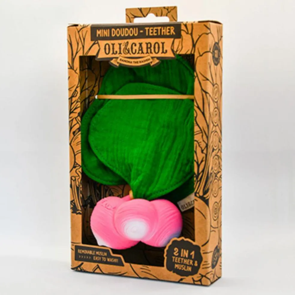 Doudou de dentition 2 en 1 Ramona le radis