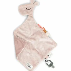 Doudou plat attache sucette Raffi la girafe rose (30 cm)