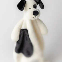 Doudou plat Bashful Chien noir et crème (20 cm)