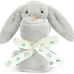 Doudou plat Bashful Lapin Silver (34 cm)