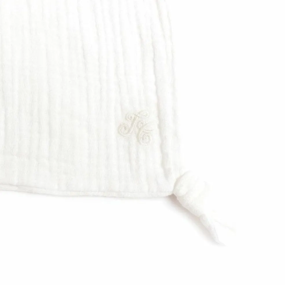 Doudou plat en coton bio éléphant (30 x 30 cm)