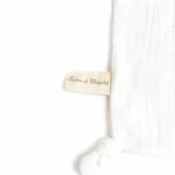 Doudou plat en coton bio éléphant (30 x 30 cm)