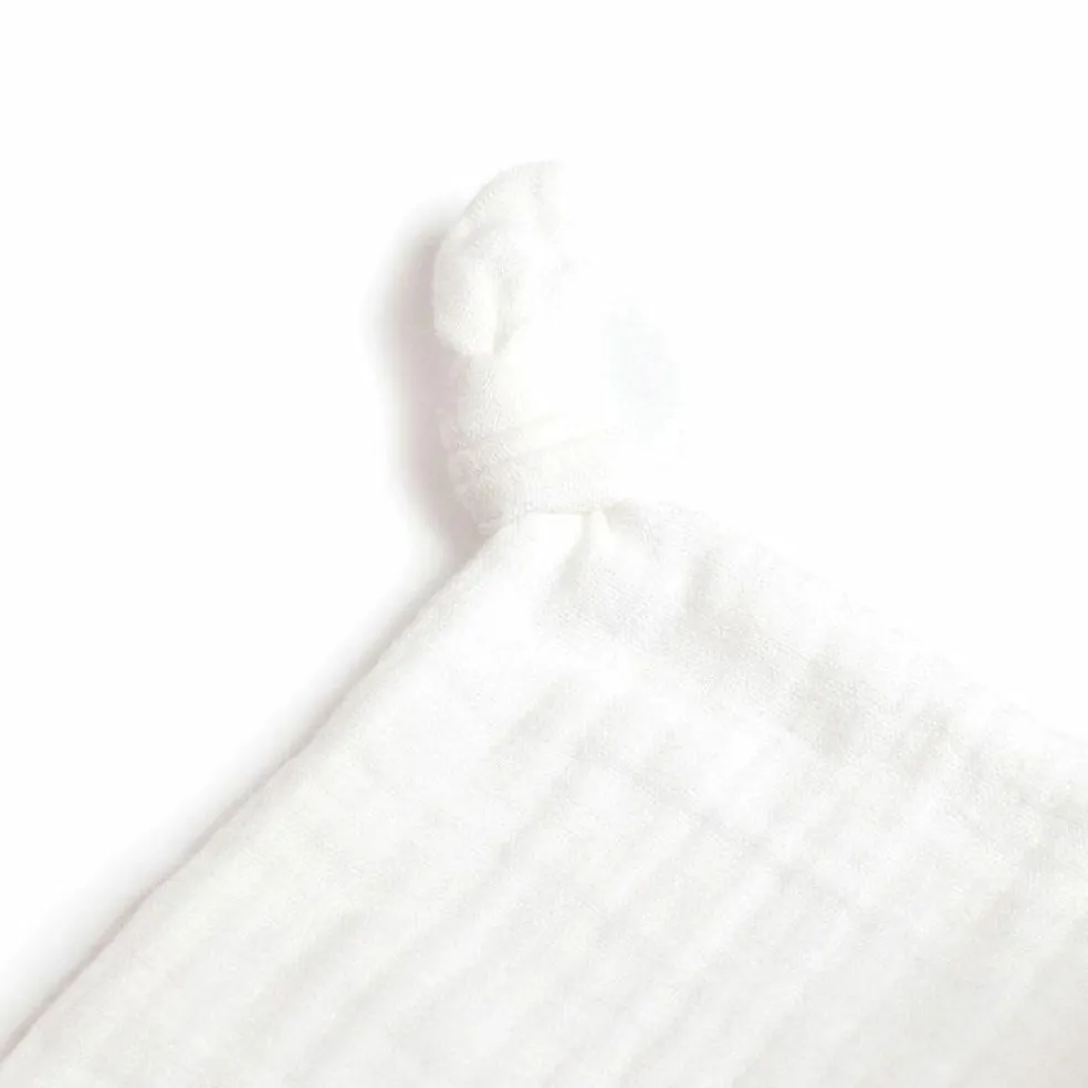 Doudou plat en coton bio éléphant (30 x 30 cm)