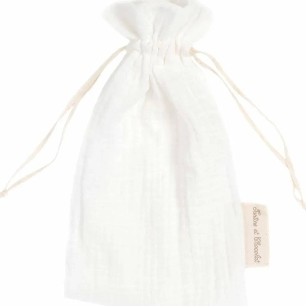 Doudou plat en coton bio éléphant (30 x 30 cm)