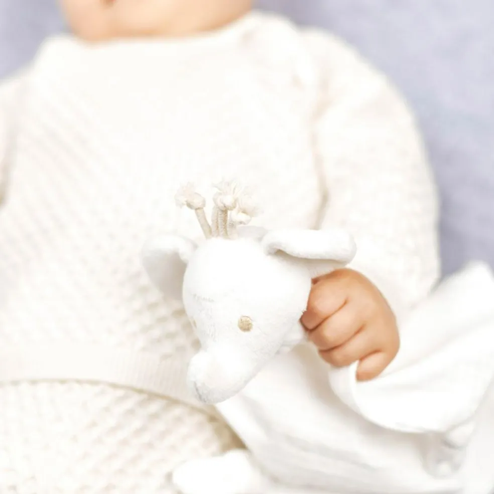Doudou plat en coton bio éléphant (30 x 30 cm)