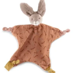 Doudou plat lapin argile Trois petits lapins (personnalisable)