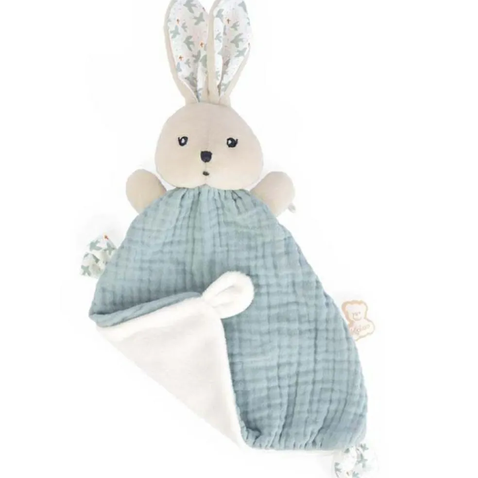 Doudou plat lapin bleu Colombe K'doux