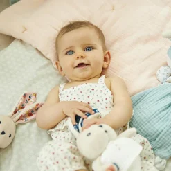 Doudou plat lapin bleu Colombe K'doux