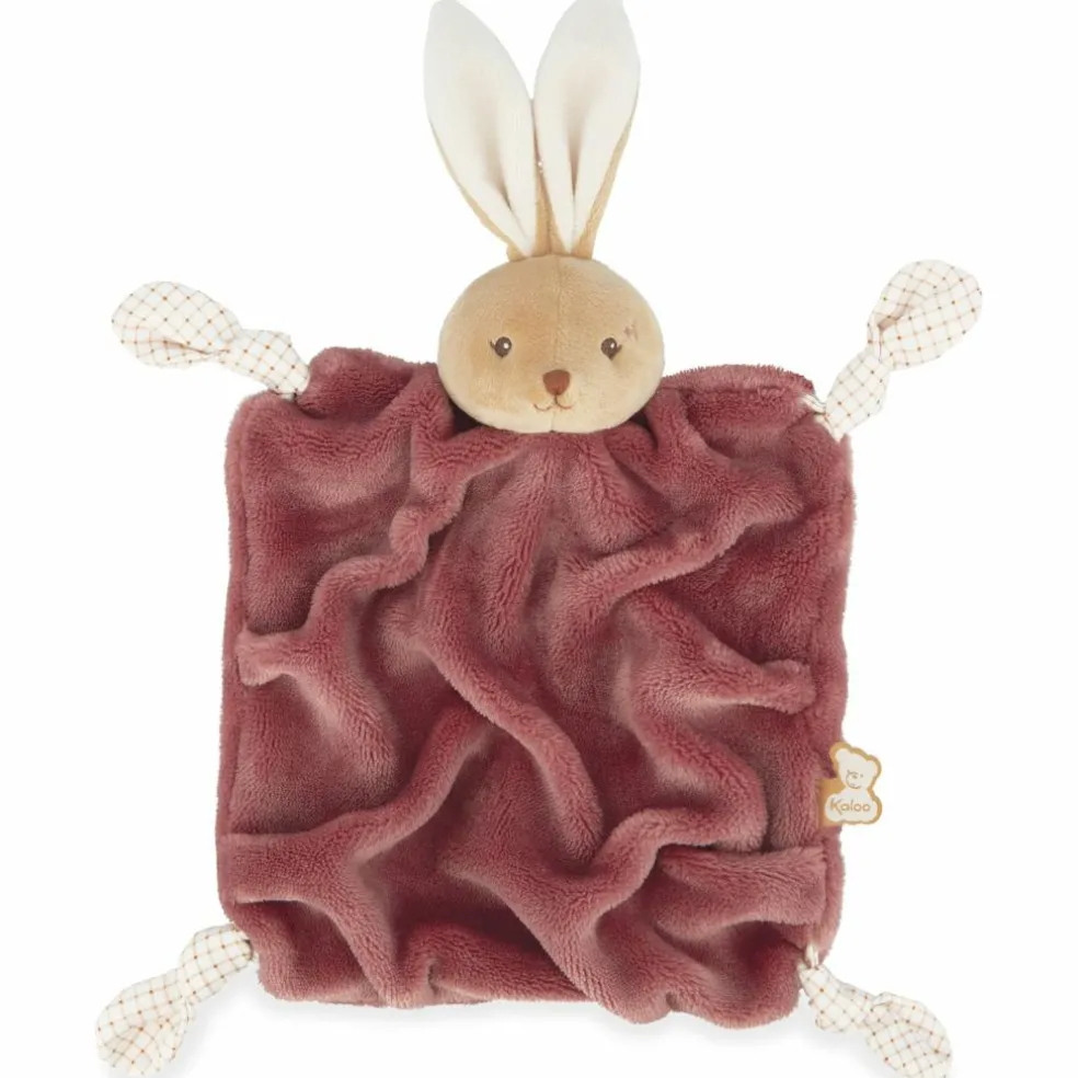 Doudou plat Lapin bordeaux