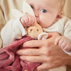 Doudou plat Lapin bordeaux