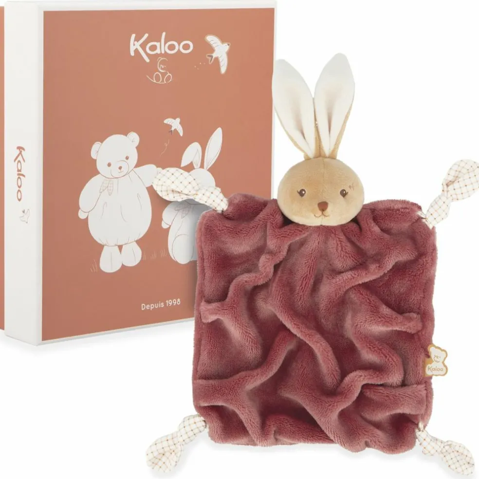 Doudou plat Lapin bordeaux