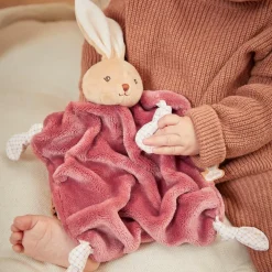 Doudou plat Lapin bordeaux
