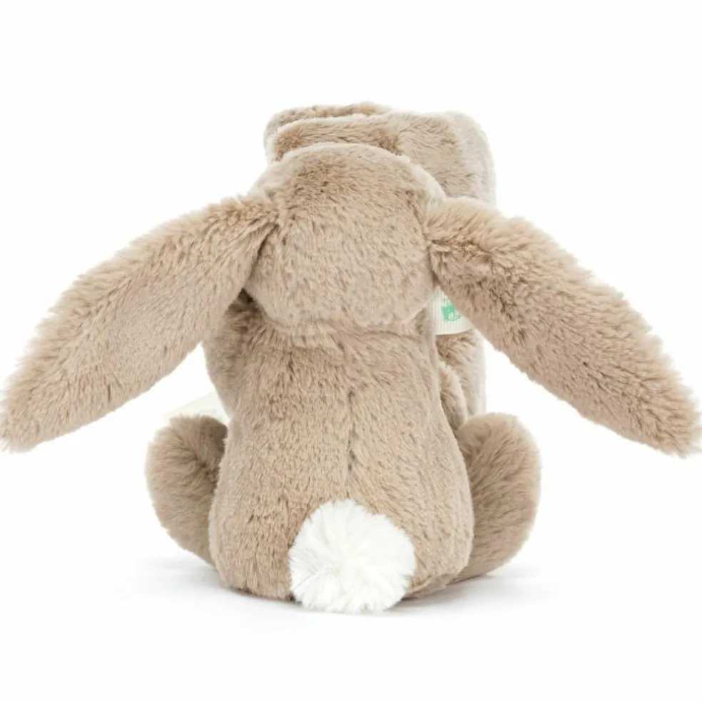 Doudou plat Lapin en fleurs Beige