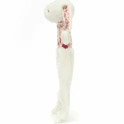 Doudou plat Lapin en fleurs Crème