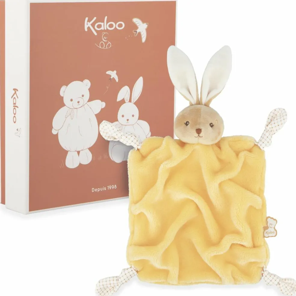 Doudou plat Lapin jaune