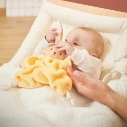 Doudou plat Lapin jaune