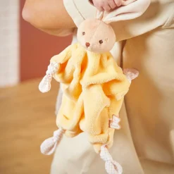 Doudou plat Lapin jaune