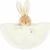 Doudou plat Lapin rond crème