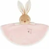 Doudou plat Lapin rond rose