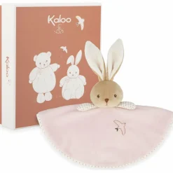 Doudou plat Lapin rond rose