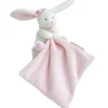 Doudou plat lapin rose J'aime mon doudou