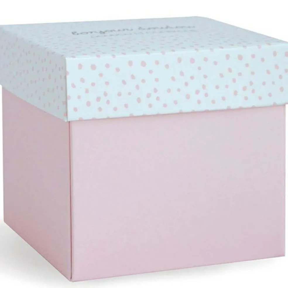 Doudou plat lapin rose J'aime mon doudou