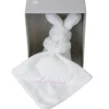 Doudou plat lapin rose (personnalisable)