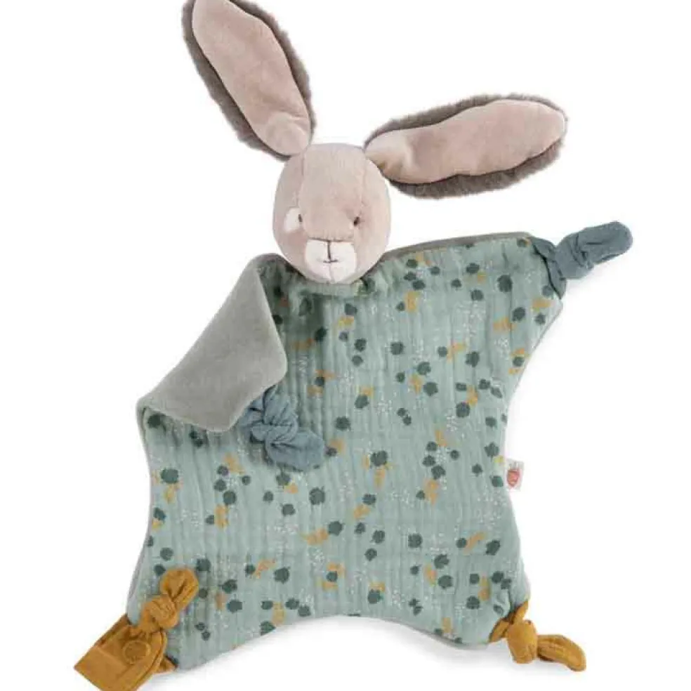 Doudou plat lapin sauge Trois petits lapins