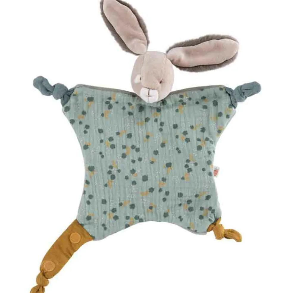 Doudou plat lapin sauge Trois petits lapins