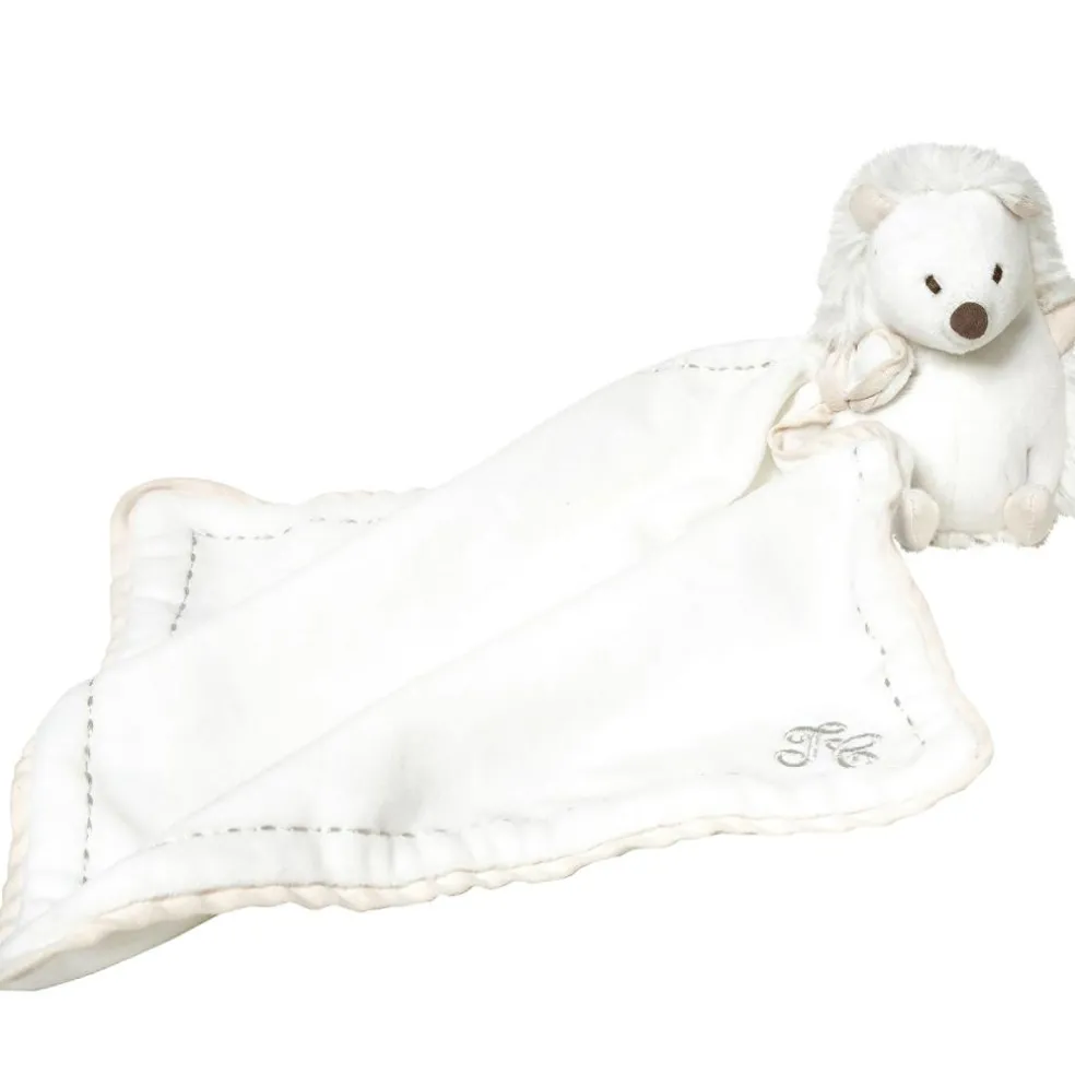 Doudou plat Léon le hérisson écru (25 x 25 cm)