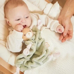 Doudou plat Ours vert